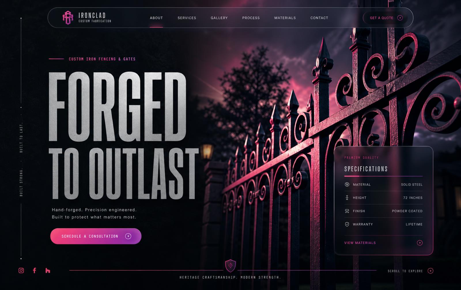 Forged Fence Company homepage
