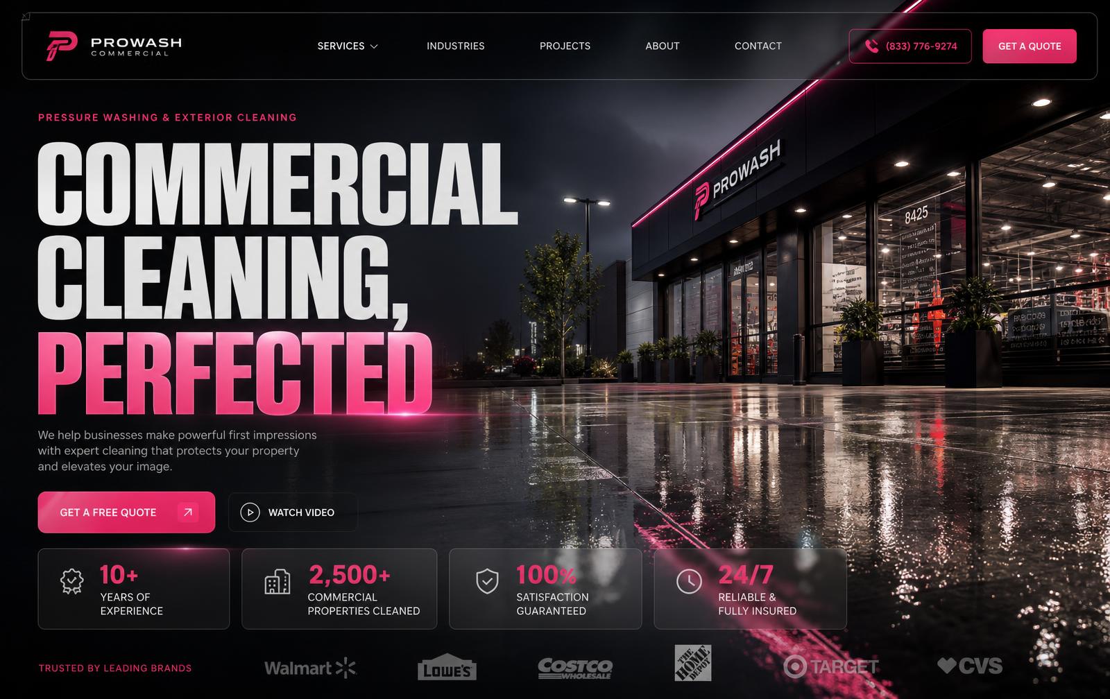 GreaseKleen Pressure Washing homepage